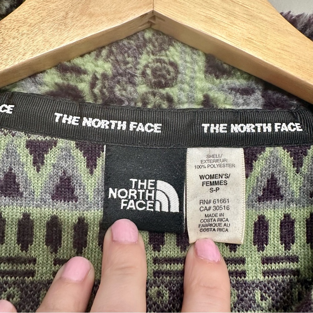 Vintage 90s The North Face Aztec Print Fleece Quarter Zip - Picture 3 of 6